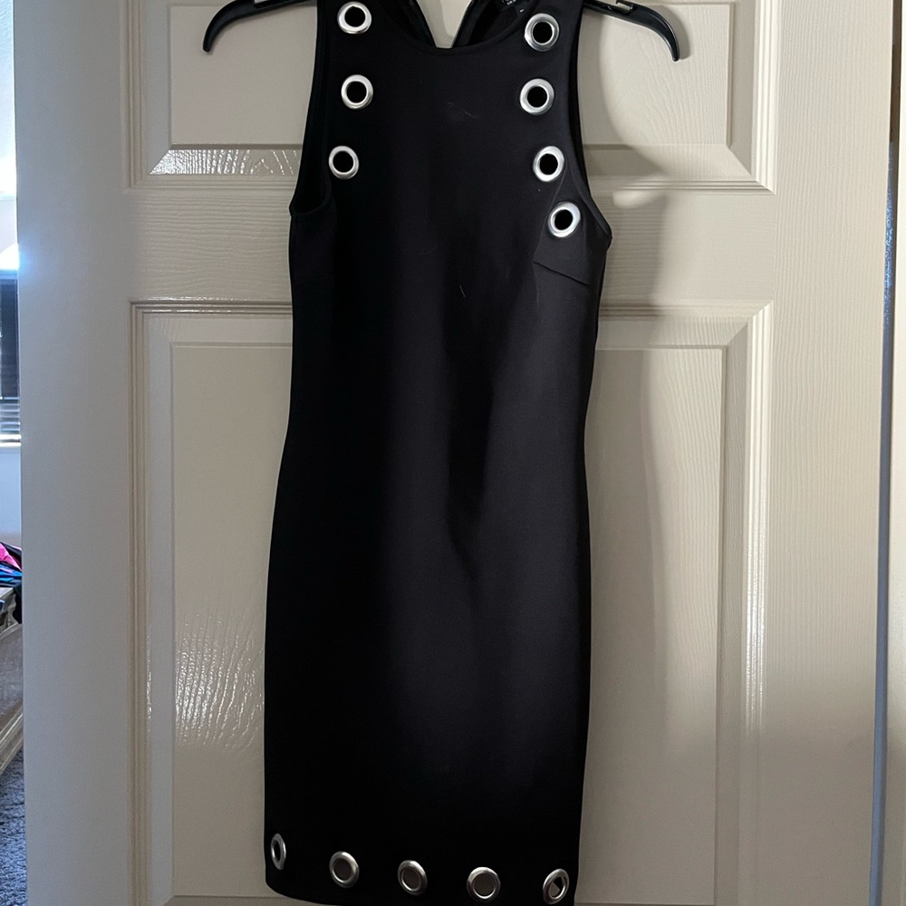 Top Shop Size 4 Black Dress Silver Rings - Picture 4 of 5